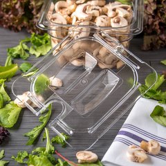 10311U07 StorPlus™ Polycarbonate Notched Handled Universal Lid 1/6 Size - Clear