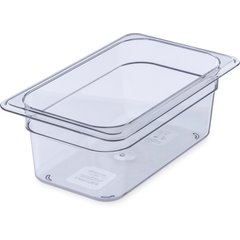 3068107 StorPlus™ Polycarbonate Food Pan 1/4 Size, 4" Deep - Clear