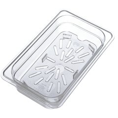 3069507 StorPlus™ Polycarbonate Food Pan Drain Grate 1/4 Size - Clear
