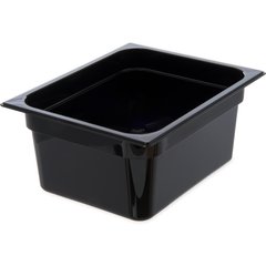 10222B03 StorPlus™ Polycarbonate Food Pan 1/2 Size, 6" Deep - Black