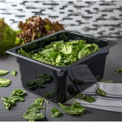 10222B03 StorPlus™ Polycarbonate Food Pan 1/2 Size, 6" Deep - Black