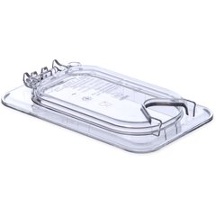 10339Z07 StorPlus™ EZ Access Hinged Notched Universal Food Pan Lid 1/9 Size - Clear