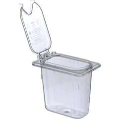 10339Z07 StorPlus™ EZ Access Hinged Notched Universal Food Pan Lid 1/9 Size - Clear