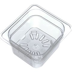 3068907 StorPlus™ Polycarbonate Food Pan Drain Grate 1/6 Size - Clear