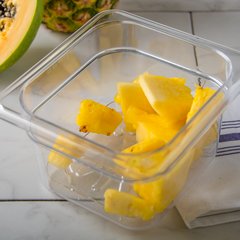 3068907 StorPlus™ Polycarbonate Food Pan Drain Grate 1/6 Size - Clear