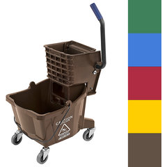 3690869 Commercial Mop Bucket with Side-Press Wringer 26 Quart - Brown