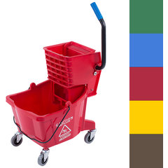 3690805 Commercial Mop Bucket with Side-Press Wringer 26 Quart - Red
