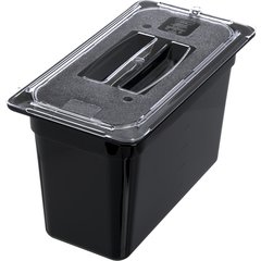 10270U07 StorPlus™ Polycarbonate Handled Universal Lid 1/3 Size - Clear