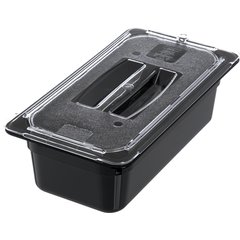 10270U07 StorPlus™ Polycarbonate Handled Universal Lid 1/3 Size - Clear
