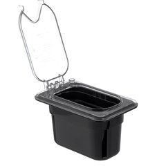 10339Z07 StorPlus™ EZ Access Hinged Notched Universal Food Pan Lid 1/9 Size - Clear