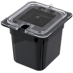 3068503 StorPlus™ Polycarbonate Food Pan 1/6 Size, 6" Deep - Black