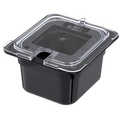 3068403 StorPlus™ Polycarbonate Food Pan 1/6 Size, 4" Deep - Black