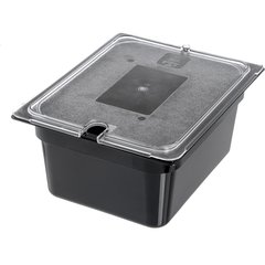 10222B03 StorPlus™ Polycarbonate Food Pan 1/2 Size, 6" Deep - Black