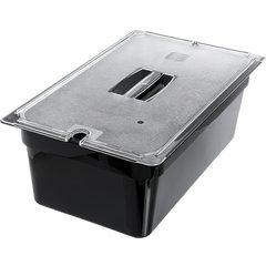 10211U07 StorPlus™ Polycarbonate Notched Handled Universal Lid Full-Size - Clear