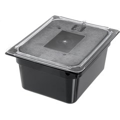 10222B03 StorPlus™ Polycarbonate Food Pan 1/2 Size, 6" Deep - Black