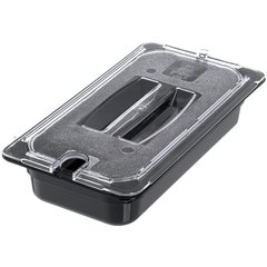10271U07 StorPlus™ Polycarbonate Notched Handled Universal Lid 1/3 Size - Clear
