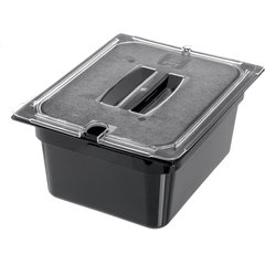 10222B03 StorPlus™ Polycarbonate Food Pan 1/2 Size, 6" Deep - Black