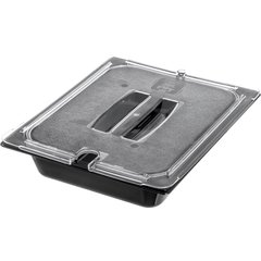 10231U07 StorPlus™ Polycarbonate Notched Handled Universal Lid 1/2 Size - Clear