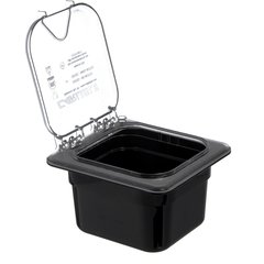 3068403 StorPlus™ Polycarbonate Food Pan 1/6 Size, 4" Deep - Black