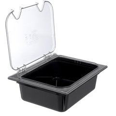 10221B03 StorPlus™ Polycarbonate Food Pan 1/2 Size, 4" Deep - Black
