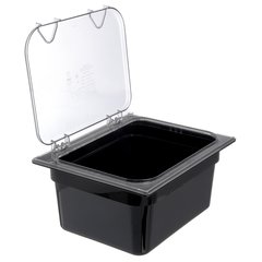 10222B03 StorPlus™ Polycarbonate Food Pan 1/2 Size, 6" Deep - Black