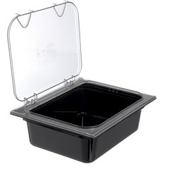 10221B03 StorPlus™ Polycarbonate Food Pan 1/2 Size, 4" Deep - Black