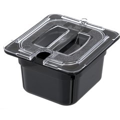 10311U07 StorPlus™ Polycarbonate Notched Handled Universal Lid 1/6 Size - Clear