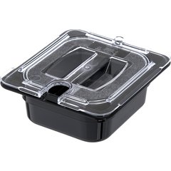 10311U07 StorPlus™ Polycarbonate Notched Handled Universal Lid 1/6 Size - Clear