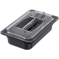 10290U07 StorPlus™ Polycarbonate Handled Universal Lid 1/4 Size - Clear