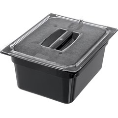 10222B03 StorPlus™ Polycarbonate Food Pan 1/2 Size, 6" Deep - Black