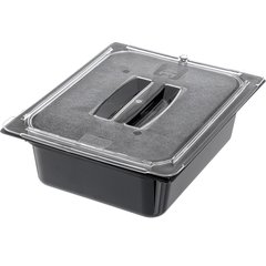 10221B03 StorPlus™ Polycarbonate Food Pan 1/2 Size, 4" Deep - Black