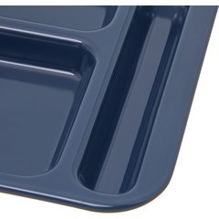 4398250 Right Hand 6-Compartment Melamine Tray 15" x 9" - Dark Blue