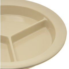 4351625 Dallas Ware® Melamine 3-Compartment Deep Plate 9" - Tan