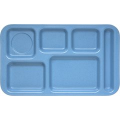 4398392 Right-Hand Space Saver 6-Compartment Melamine Tray 9" x 15" - Sandshade