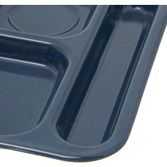 4398835 Right Hand 6-Compartment Melamine Tray 14.5" x 10" - Café Blue