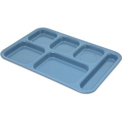 4398992 Right-Hand Heavyweight 6-Compartment Melamine Tray 10" x 14" - Sandshade