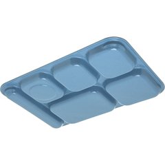4398992 Right-Hand Heavyweight 6-Compartment Melamine Tray 10" x 14" - Sandshade