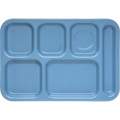 4398992 Right-Hand Heavyweight 6-Compartment Melamine Tray 10" x 14" - Sandshade