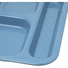 4398992 Right-Hand Heavyweight 6-Compartment Melamine Tray 10" x 14" - Sandshade
