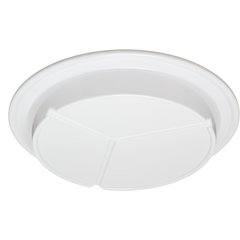 4351602 Dallas Ware® Melamine 3-Compartment Deep Plate 9" - White