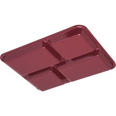 KL44485 4-Compartment Melamine Tray 8.5" x 11" - Dark Cranberry