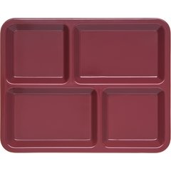 KL44485 4-Compartment Melamine Tray 8.5" x 11" - Dark Cranberry
