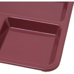 KL44485 4-Compartment Melamine Tray 8.5" x 11" - Dark Cranberry