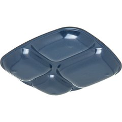 4398635 Essential 4-Compartment Melamine Tray 10.5" x 9.5" - Café Blue