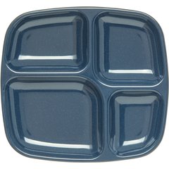 4398635 Essential 4-Compartment Melamine Tray 10.5" x 9.5" - Café Blue