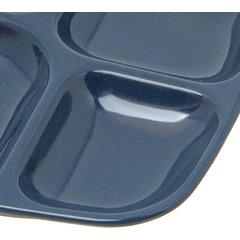 4398635 Essential 4-Compartment Melamine Tray 10.5" x 9.5" - Café Blue