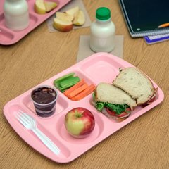 586500 Left-Hand Economy 6-Compartment Melamine Tray 10" x 14" - Variegated