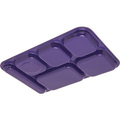 4398887 Right Hand 6-Compartment Melamine Tray 14.5" x 10" - Purple