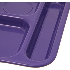 4398887 Right Hand 6-Compartment Melamine Tray 14.5" x 10" - Purple