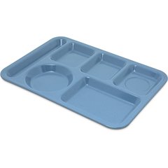4398192 Left-Hand Heavyweight 6-Compartment Melamine Tray 10" x 14" - Sandshade